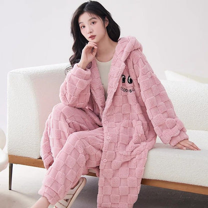 P winter plush pajama set