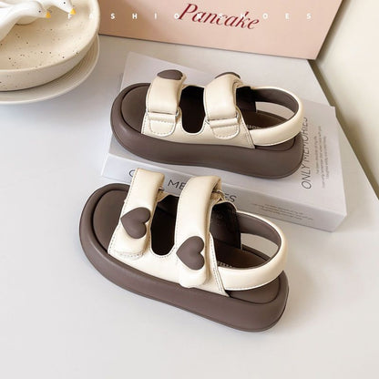 P Summer Little Girl Princess Shoes Lightweight and Lightweight Open-toed Beach Shoes