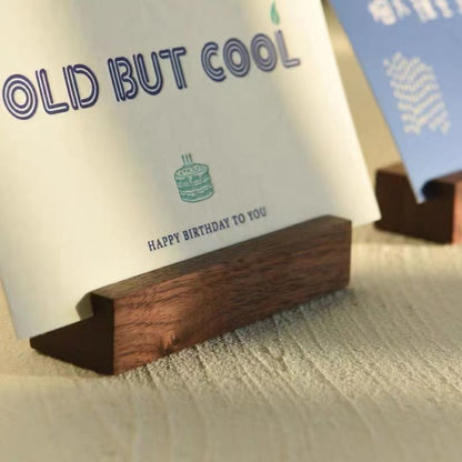 P solid wood creative photo ins desktop business card base