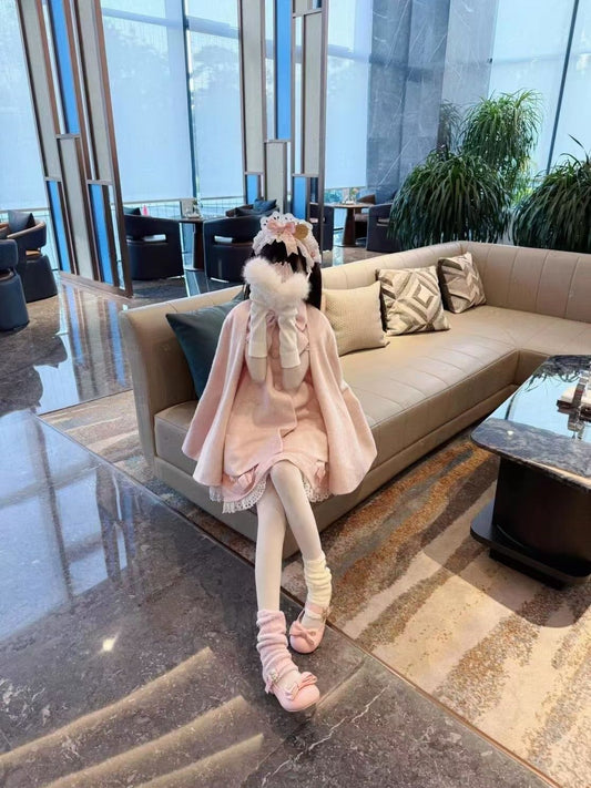 P loose cloak jacket winter new loose lazy fashionable bow top