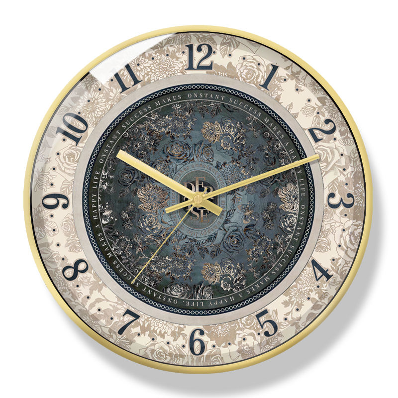 [7819 people's collection] French classical light luxury living room clock hanging wall modern home retro restaurant 2024 new decorative art clock - Mixbatch