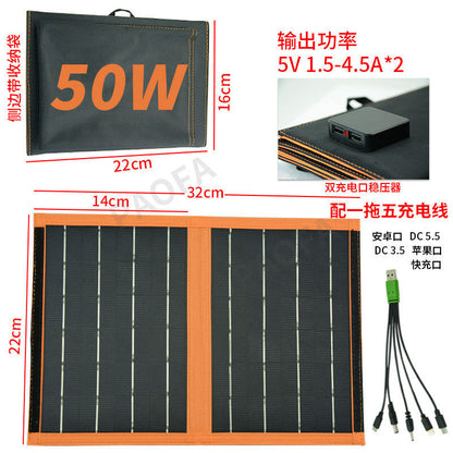 [26,000 Collection] Solar panel components Photovoltaic panel charger Portable folding bag Crystalline silicon power generation panel Power fast charging - Mixbatch