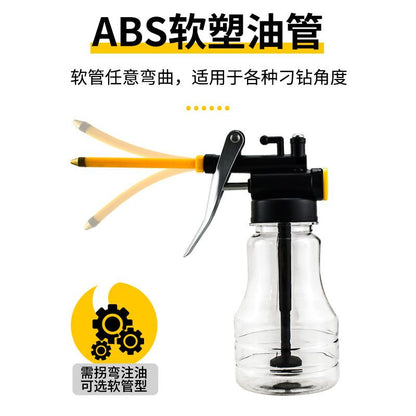 High pressure machine oil gun, household drip pot, manual refueling pot, oil pot, long mouthed transparent gear oiler, machine oil pot - Mixbatch