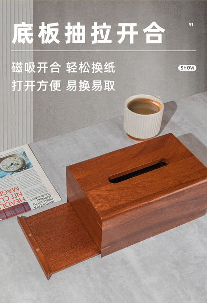 P ebony solid wood tissue box