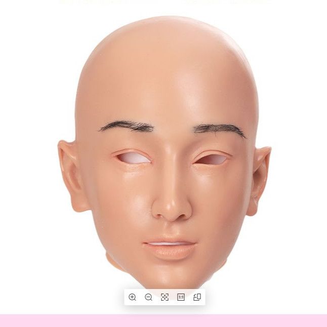A art face silicone headgear full face cos simulation male to beautiful woman boss CD cross-dressing fake girl head makeup mask