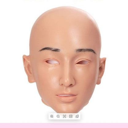 A art face silicone headgear full face cos simulation male to beautiful woman boss CD cross-dressing fake girl head makeup mask