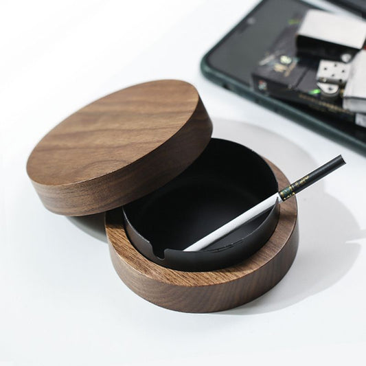 P walnut solid wood ashtray