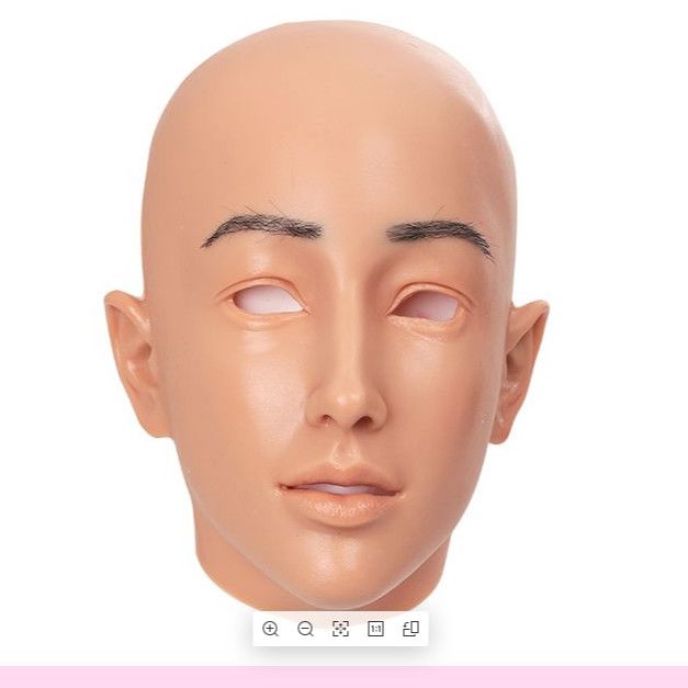 A art face silicone headgear full face cos simulation male to beautiful woman boss CD cross-dressing fake girl head makeup mask