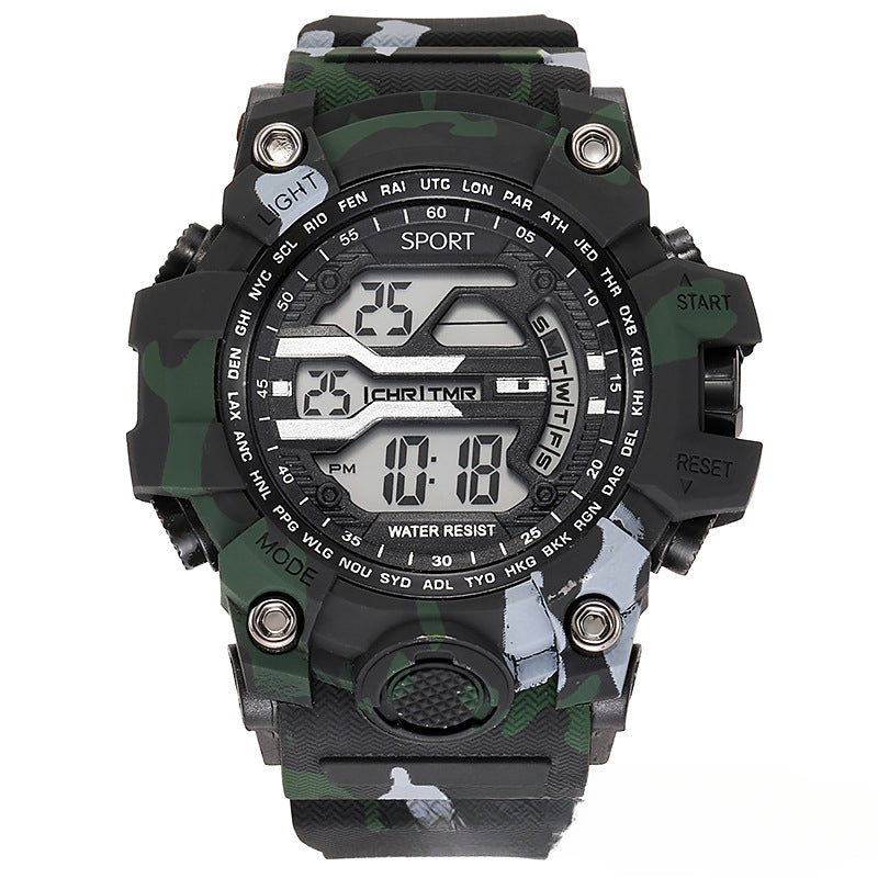 A big mud king with the same life waterproof electronic watch men's students teen trend wolf warrior outdoor sports watch