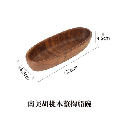 وعاء قارب مزدوج الشبكة مصنوع بالكامل من خشب الجوز، الحد الأدنى للطلب: 50 قطعة 
