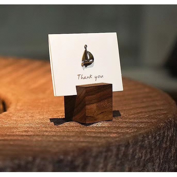 P solid wood creative photo ins desktop business card base