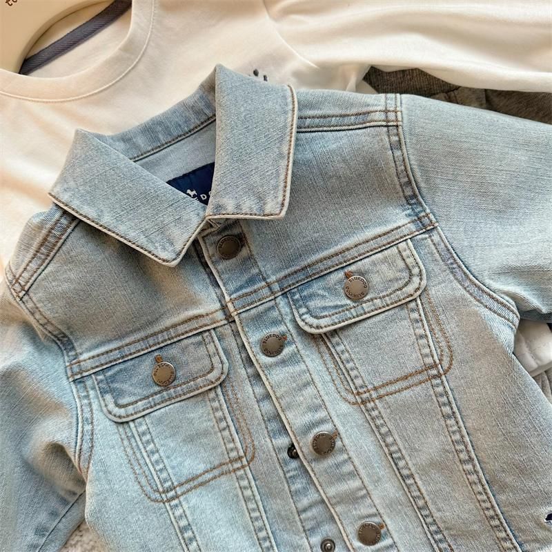 P children's denim Korean version children's new spring and autumn tops baby children's jackets spring and autumn clothes