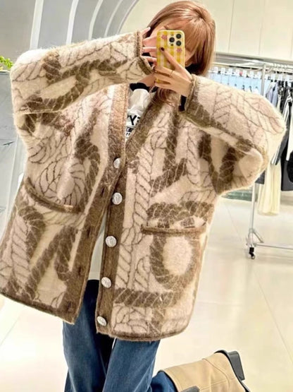 P Knitted sweater jacket