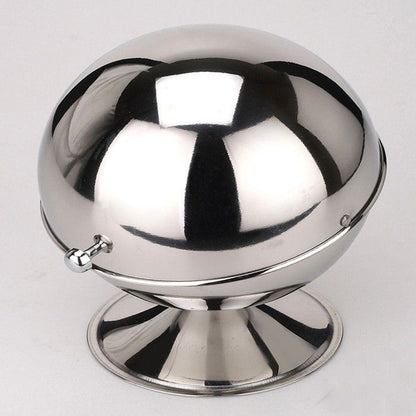 304 stainless steel sugar cube spherical seasoning jar flip storage jar creative seasoning jar tea candy jar sugar cup - Mixbatch