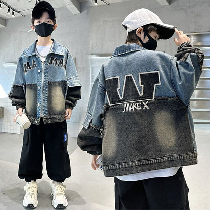A children's denim jacket baby foreign Korean version of boys' handsome children's jacket spring and autumn models