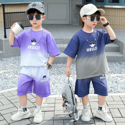 P Tongsen Children's Horse Children's Clothing Boys Short Sleeve T-Shirt Set