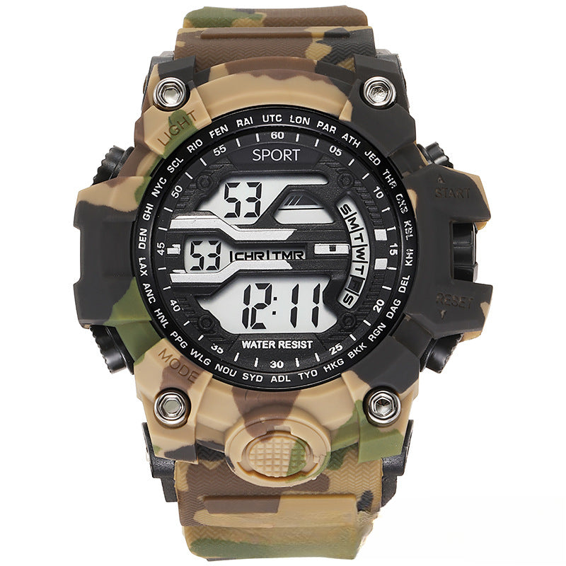 A big mud king with the same life waterproof electronic watch men's students teen trend wolf warrior outdoor sports watch