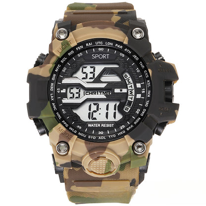 A big mud king with the same life waterproof electronic watch men's students teen trend wolf warrior outdoor sports watch