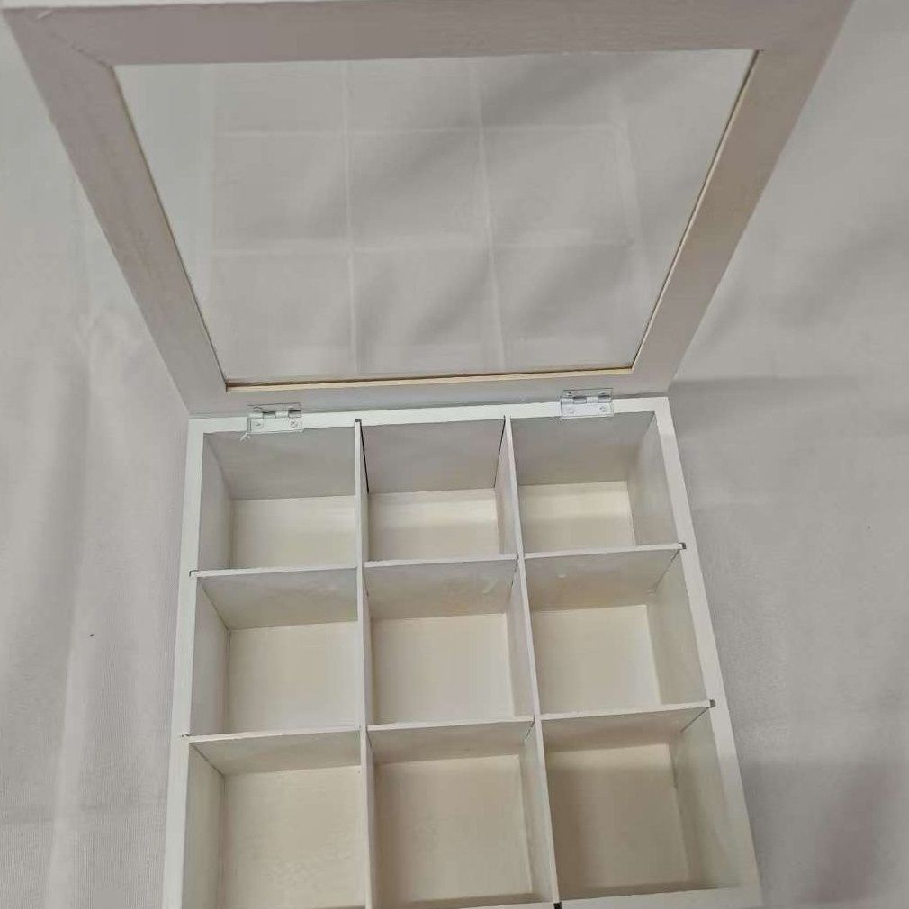 A desktop storage wooden box for tea bags and coffee bags