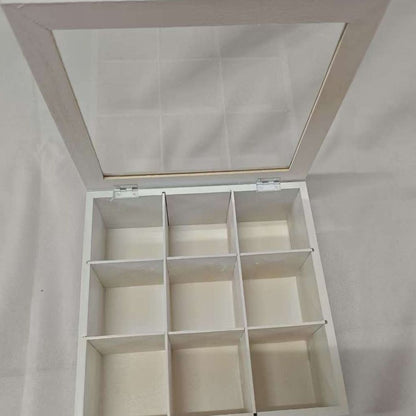 A desktop storage wooden box for tea bags and coffee bags