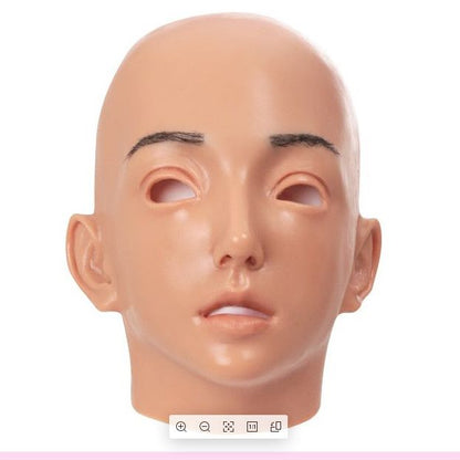 A art face silicone headgear full face cos simulation male to beautiful woman boss CD cross-dressing fake girl head makeup mask