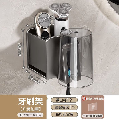 Bathroom toothbrush holder without punching holes, removable for cleaning, brushing teeth, mouthwash cups, bathroom household toothbrush holders, toothbrush holder - Mixbatch
