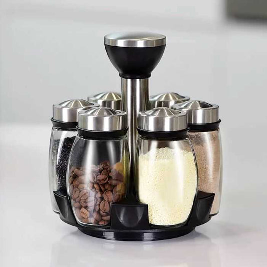 Seasoning Box Set Seasoning Can Kitchen Home Creative Rotating Seasoning Bottle Seasoning Box Glass Seasoning Bottle Can - Mixbatch
