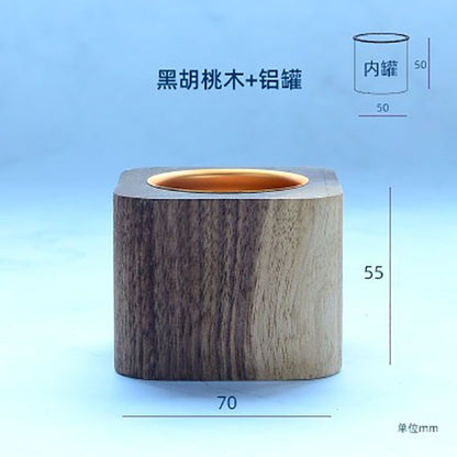 P succulent flower pot black walnut solid wood table ornament