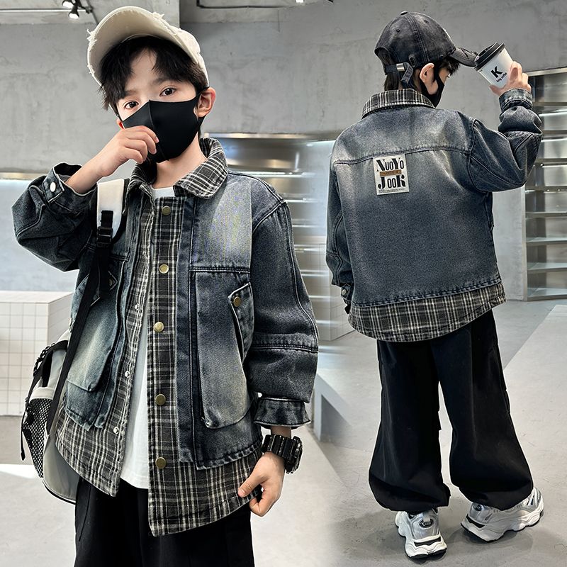 A children's denim jacket baby foreign Korean version of boys' handsome children's jacket spring and autumn models