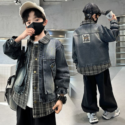 A children's denim jacket baby foreign Korean version of boys' handsome children's jacket spring and autumn models