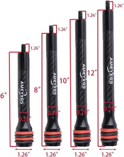 6" 8" 10" 12" Bow Stabilizer Carbon Balance Bar Archery Compound Bow Dampener - Mixbatch