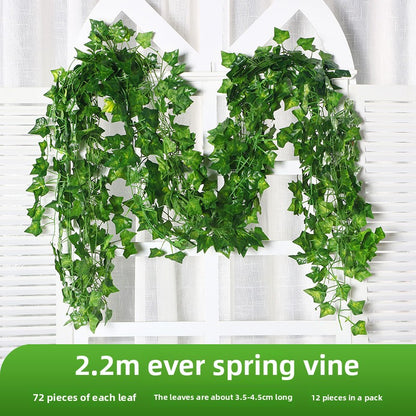 A Simulation Green Plant Vine Ivy Ivy Strip Outdoor Dill Leaf Vine Green Leaf Plant Interior Decoration Vine