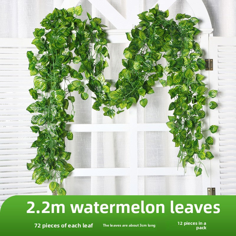 A Simulation Green Plant Vine Ivy Ivy Strip Outdoor Dill Leaf Vine Green Leaf Plant Interior Decoration Vine